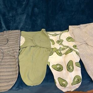 Avocado Print and Solid Green baby Swaddles